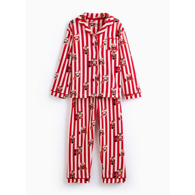 Red Striped Christmas Mouse Printed Jersey Pyjamas 3-4 years | Tu Clothing