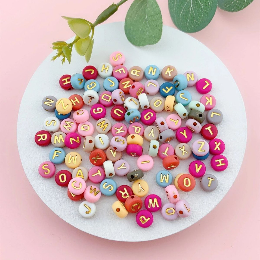 Miçangas Letras Colorido Dourado Infantil Aprox 400 Peças | Shopee (BR)