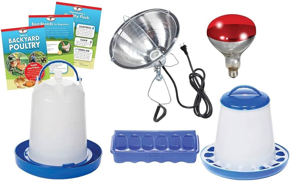 Double-Tuf® Chicken and Poultry Starter Kit | Heat Lamp, Light Bulb, Feeders, Waterer, and Guide... | Amazon (US)
