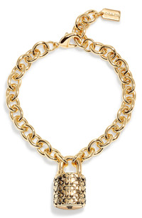 Click for more info about COACH Debossed Logo Pendant Bracelet | Nordstrom