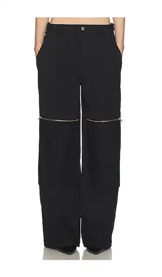 Flex Waist Zip Cargo Pant in Black | Revolve Clothing (Global)