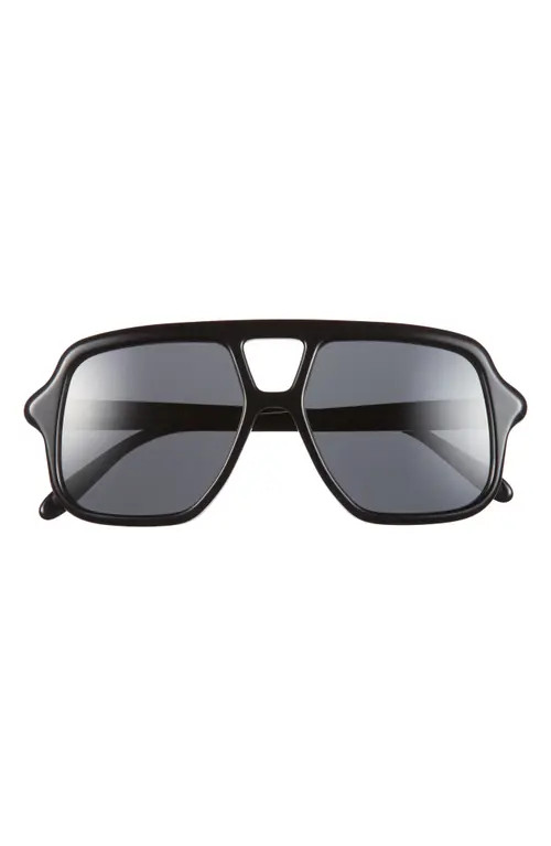 Loewe Slim Rectangular Sunglasses in Shiny Black /Smoke at Nordstrom | Nordstrom