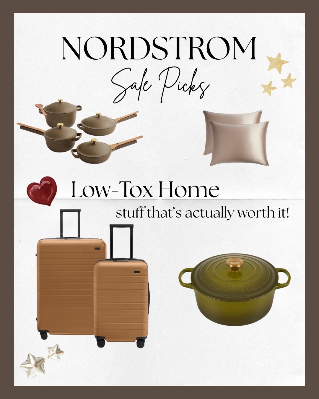 Nordstrom sale home products that are ACTUALLY worth it! My le cruset (7.25qt) is my most used kitchen pot and non toxic! I have this set of pans along with stainless steel and love it! Away luggage is worth the investment, I’ve had my set since early 2019 and it’s still holding up amazing! I normally only get slip pillowcases but these Nordstrom ones look awesome and are a great price 🤎🤏🏼 I have air filters all around my home, especially important if you have babies at home!

#LTKSaleAlert #LTKmomlife #LTKHome