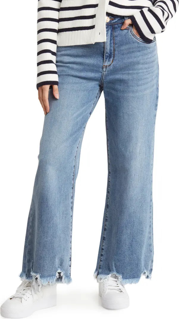STS Blue Sabrina High Waist Wide Leg Raw Hem Jeans | Nordstromrack | Nordstrom Rack