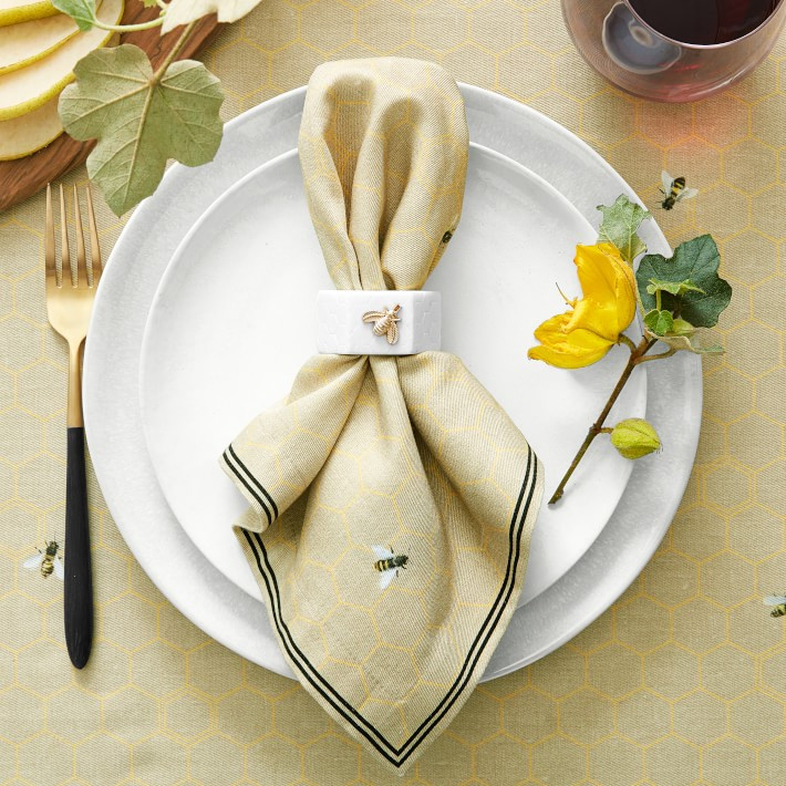 Marble Honeycomb Napkin Rings | Williams-Sonoma