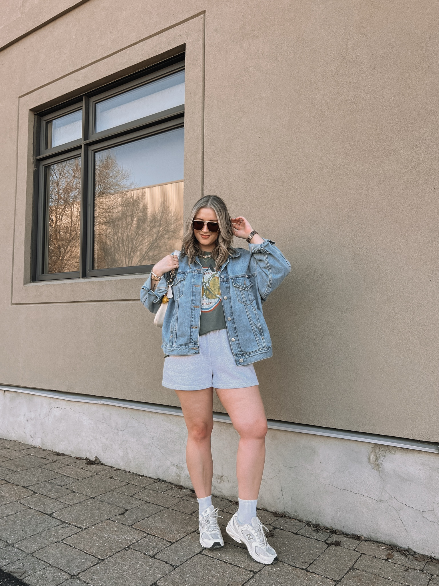 Comfy casual spring to summer outfit! Wearing my usual size L in the sweatshorts and graphic tee. Sized up to XL in the denim jacket, also linked similar. New Balance dad sneakers run a little big, I’m a 9.5-10 and wear a 9


#LTKstyletip #LTKmidsize #LTKsummer