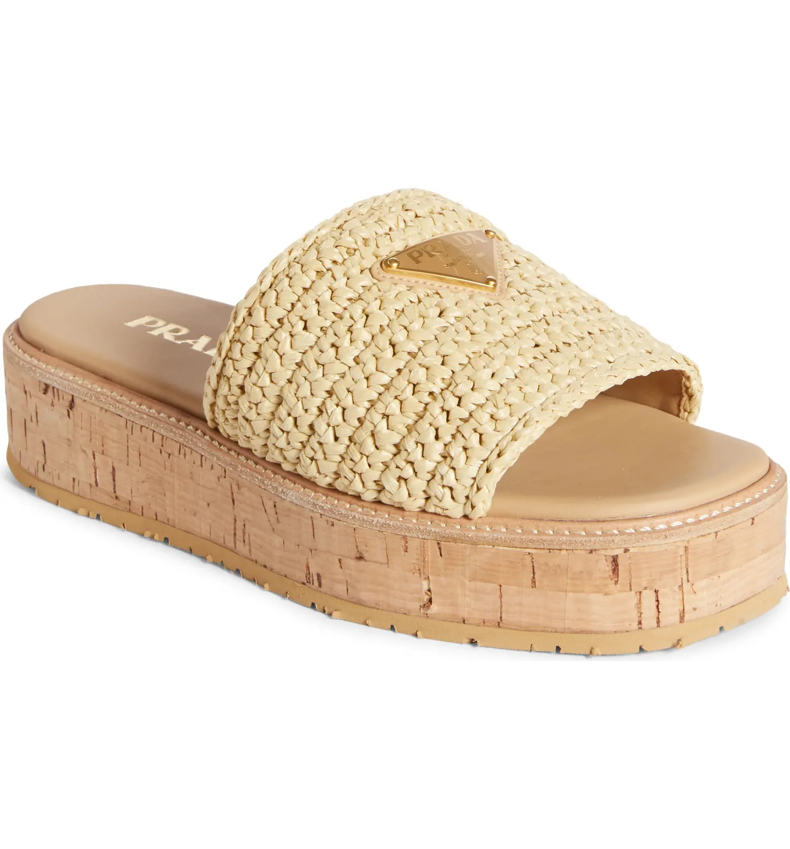 Raffia Platform Slide Sandal (Women) | Nordstrom