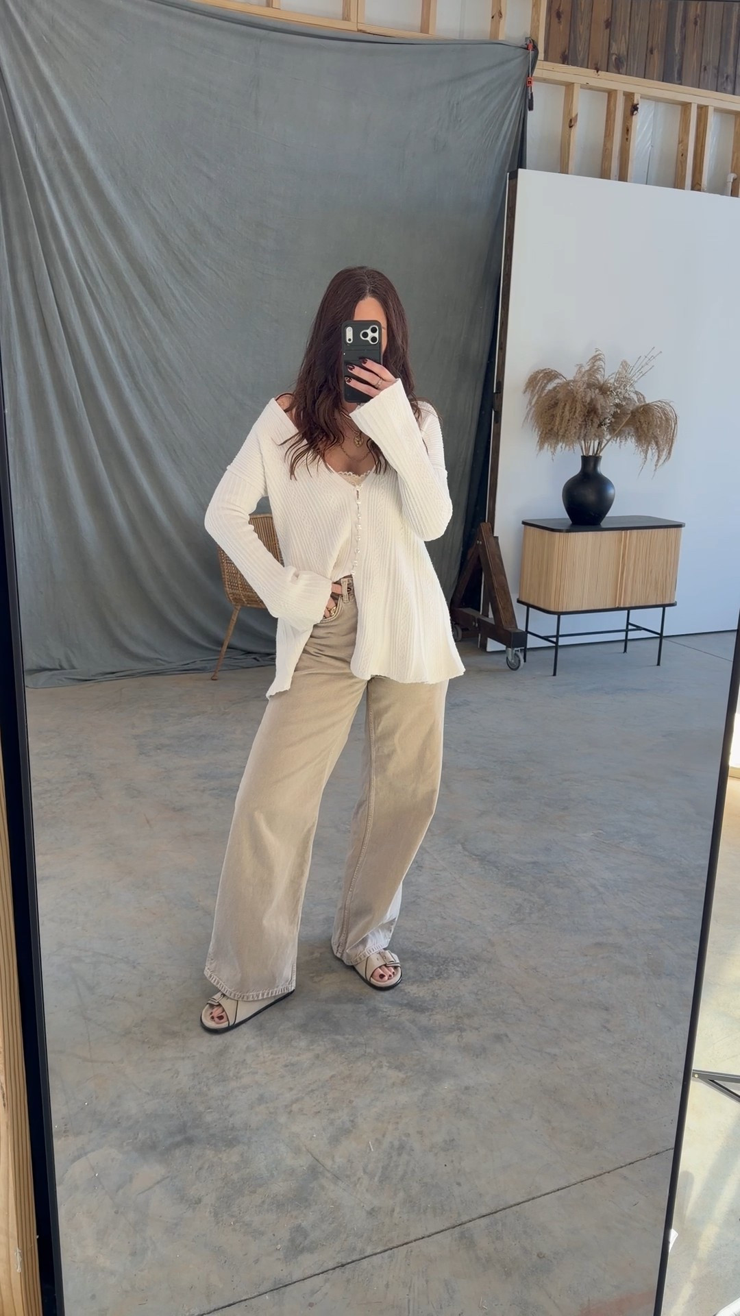 Wearing small for the top and 27” jeans, you will want a lace bralette or tank under the cardigan 

#LTKSeasonal #LTKootd