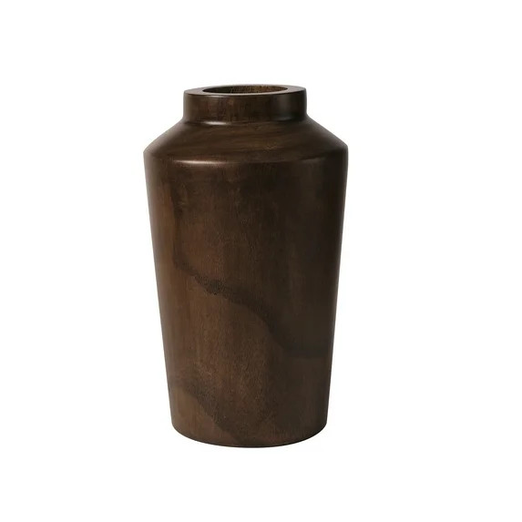 Better Homes & Gardens Brown 10" Paulownia Wood Angular Tall Vase | Walmart (US)