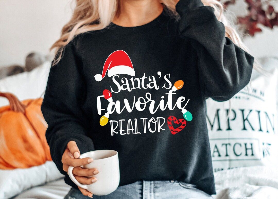 Santas Favorite Realtor Shirt | Christmas Realtor Shirt | Cute Holiday Tees | Christmas Realtor G... | Etsy (US)