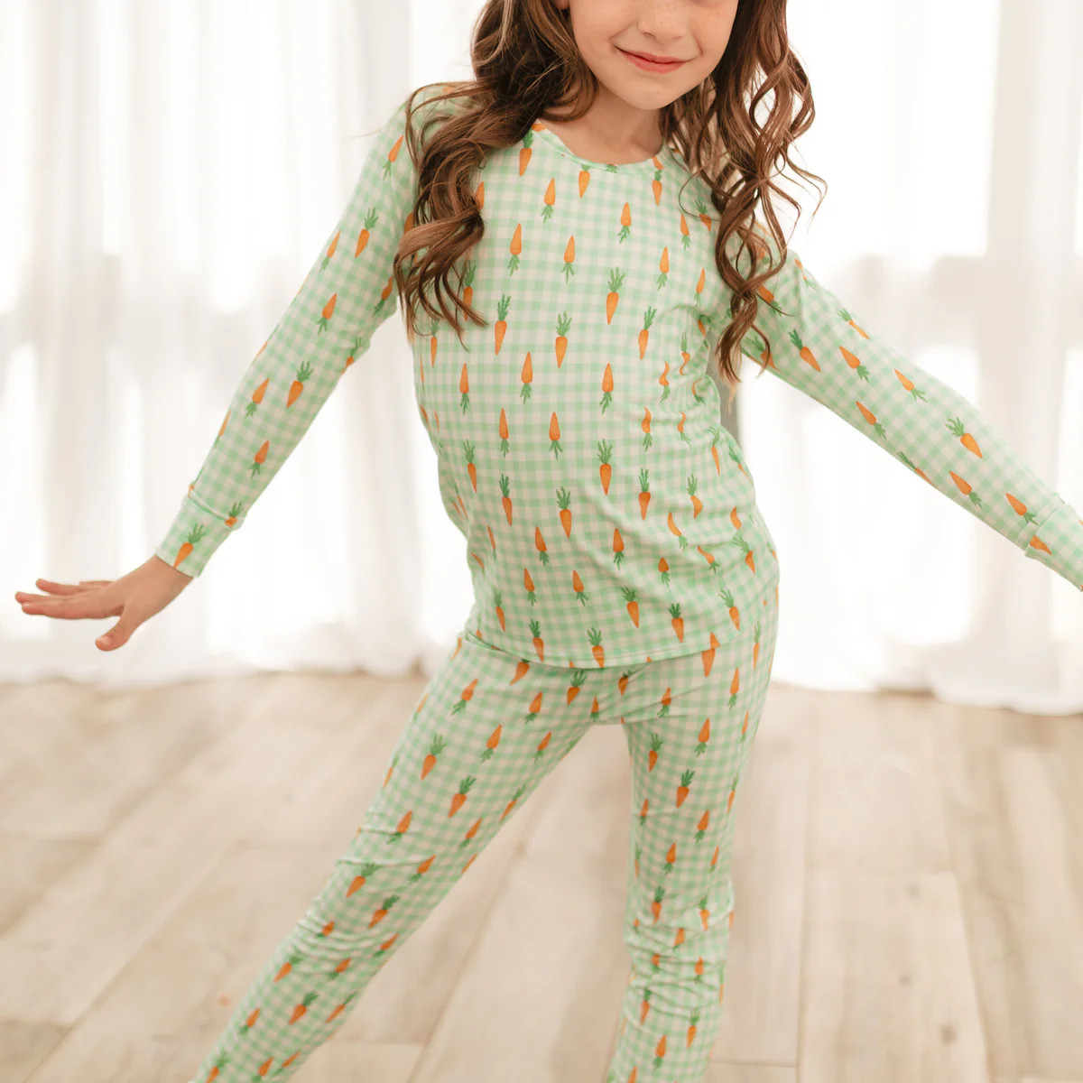 Youth Pajama Set in Carrots | Silks Design