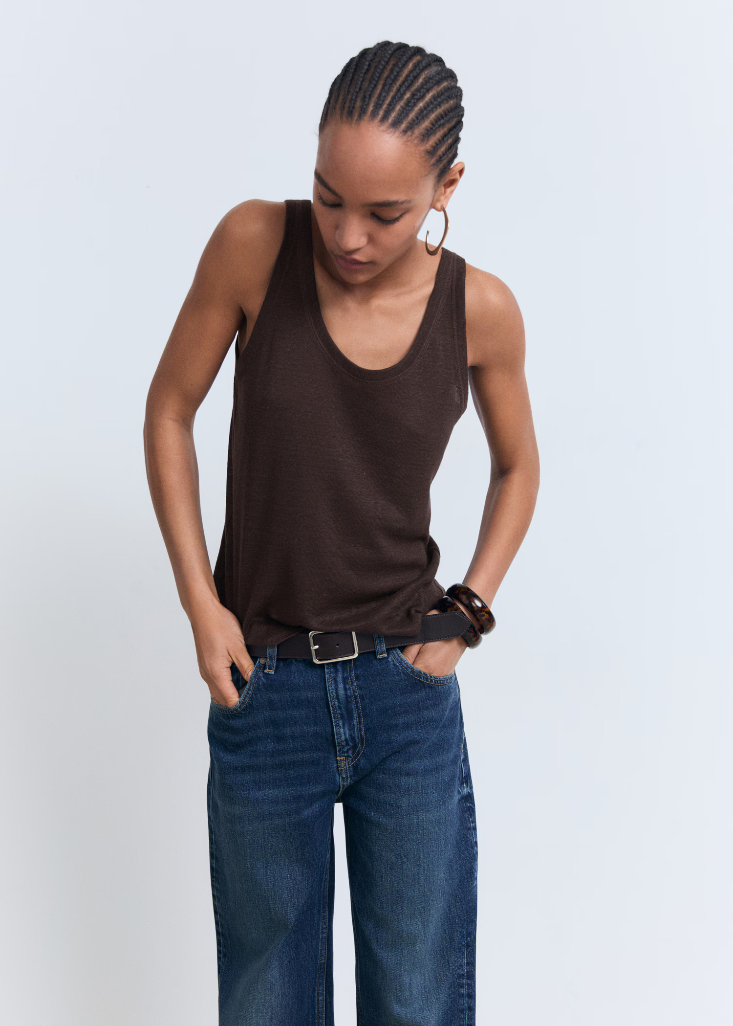 Strap linen top - Women | MANGO United Kingdom | MANGO (UK)