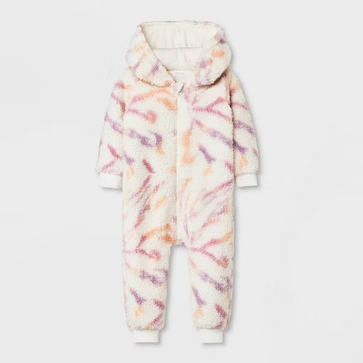 Grayson Mini Baby Sherpa Hooded Tie-Dye Jumpsuit - Purple | Target
