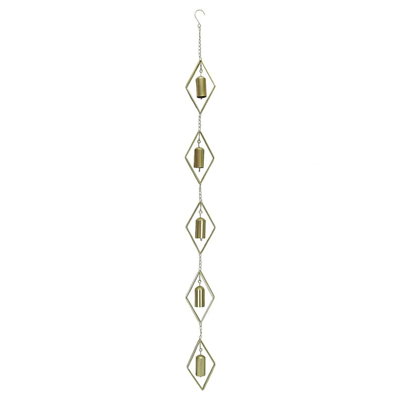 Metal Diamond Gold Wind Chime, 50" | At Home