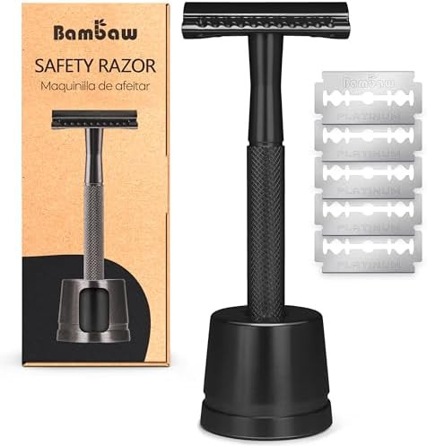 Bambaw Double Edge Safety Razor with 5 Safety Razor Blades, Single Blade Razor for Men with Razor... | Amazon (US)