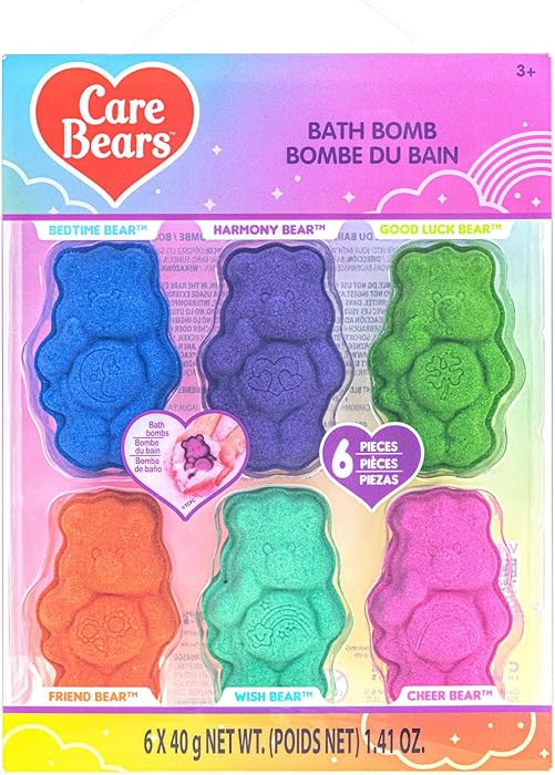 Care Bears 6 Pack Bubblegum Scented Bath Bombs - Ages 3+ Character Molded Bath Bombs – Fun & Br... | Amazon (US)