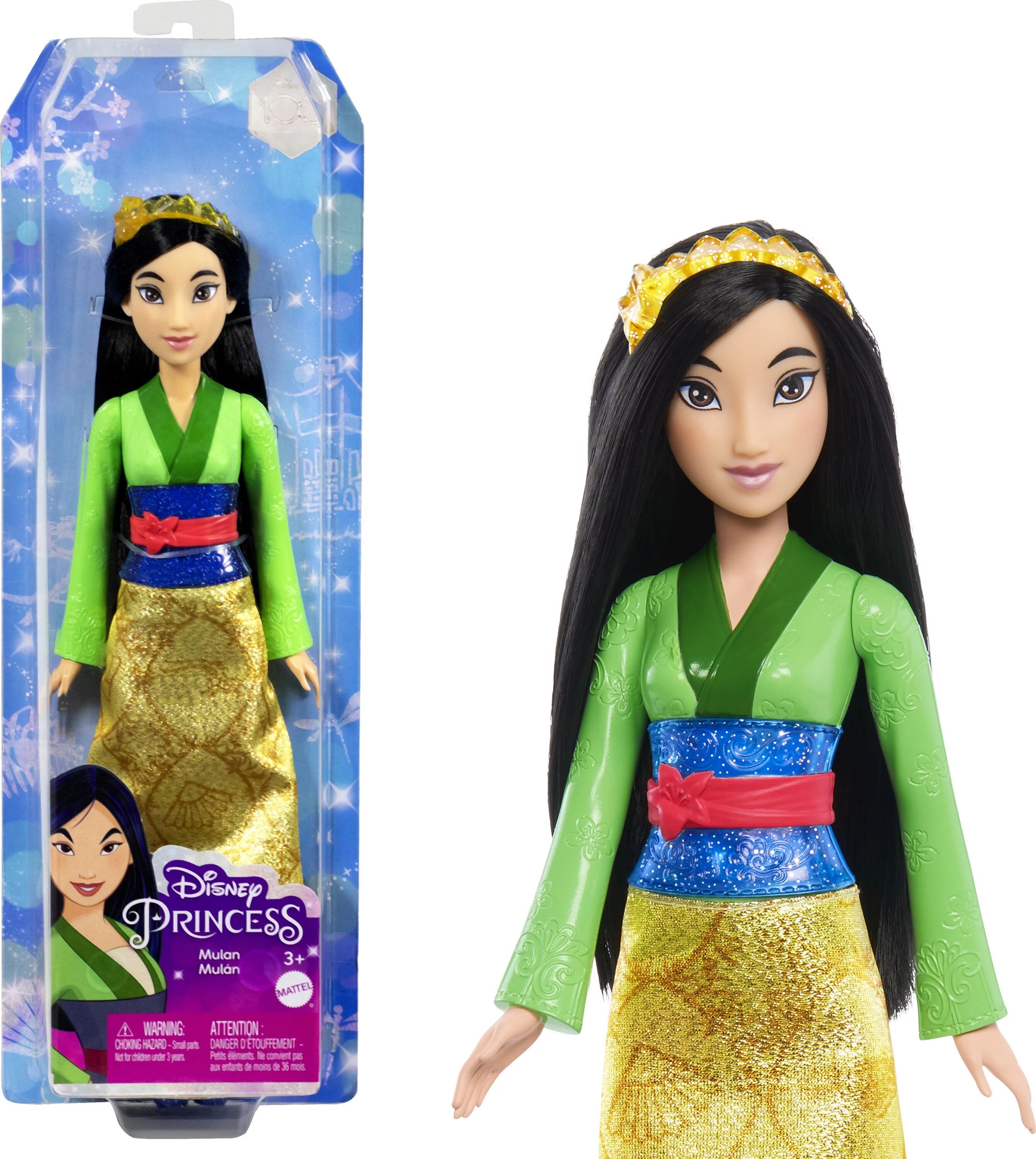 Disney Princess Mulan Fashion Doll with Black Hair, Brown Eyes & Hair Accessory, Sparkling Look -... | Walmart (US)