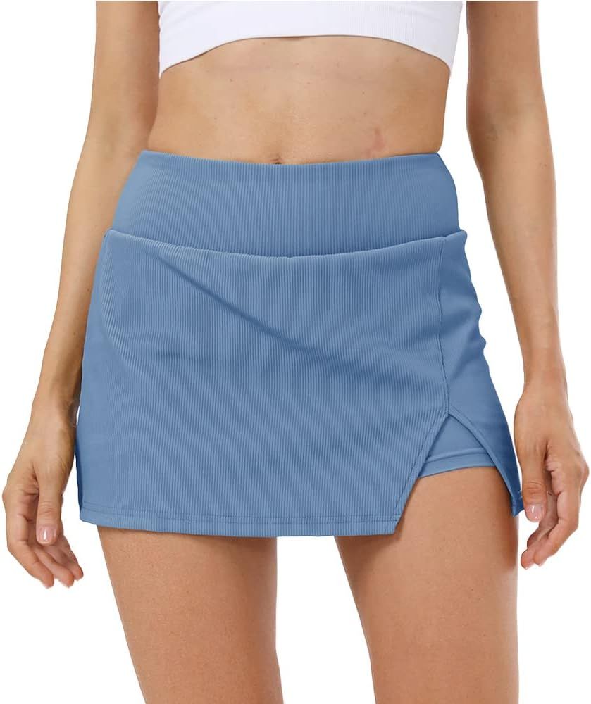Women's Tennis Skirt Cute Golf Short Mini Skirt Skort Split Hem Bodycon Pencil Skirts for Workout... | Amazon (US)