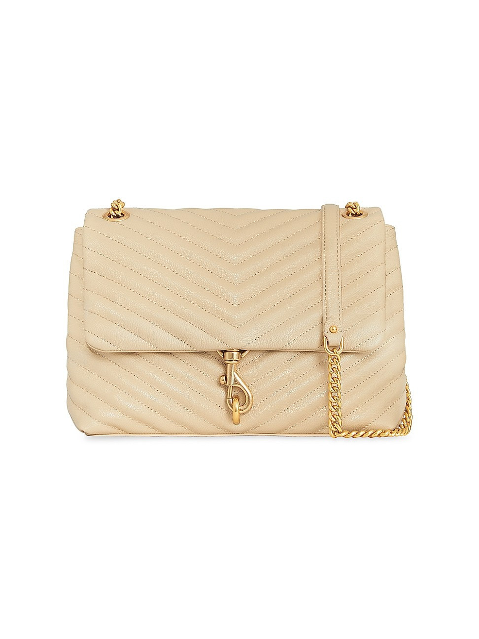 Women's Edie Quilted Leather Flap Shoulder Bag - Latte | Saks Fifth Avenue
