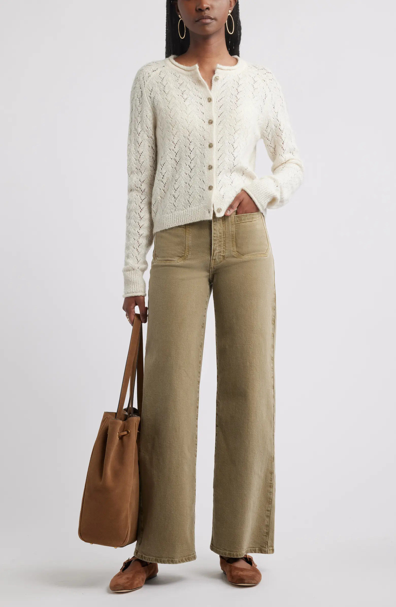 Treasure & Bond Nep Pointelle Cardigan | Nordstrom | Nordstrom