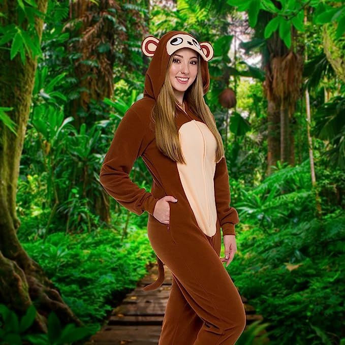 Slim Fit Adult Onesie - Animal Halloween Costume - Plush Fruit One Piece Cosplay Suit for Women a... | Amazon (US)