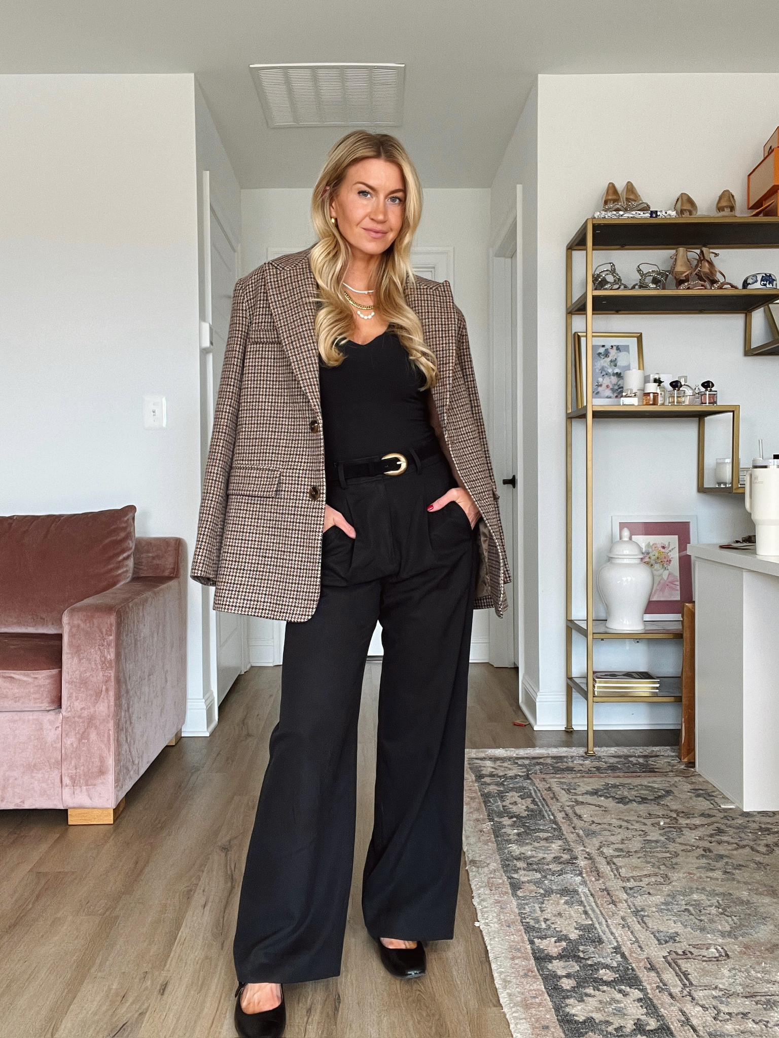 Oversized blazer, all black look, black bodysuit with black trousers 

#LTKstyletip #LTKSeasonal #LTKshoecrush