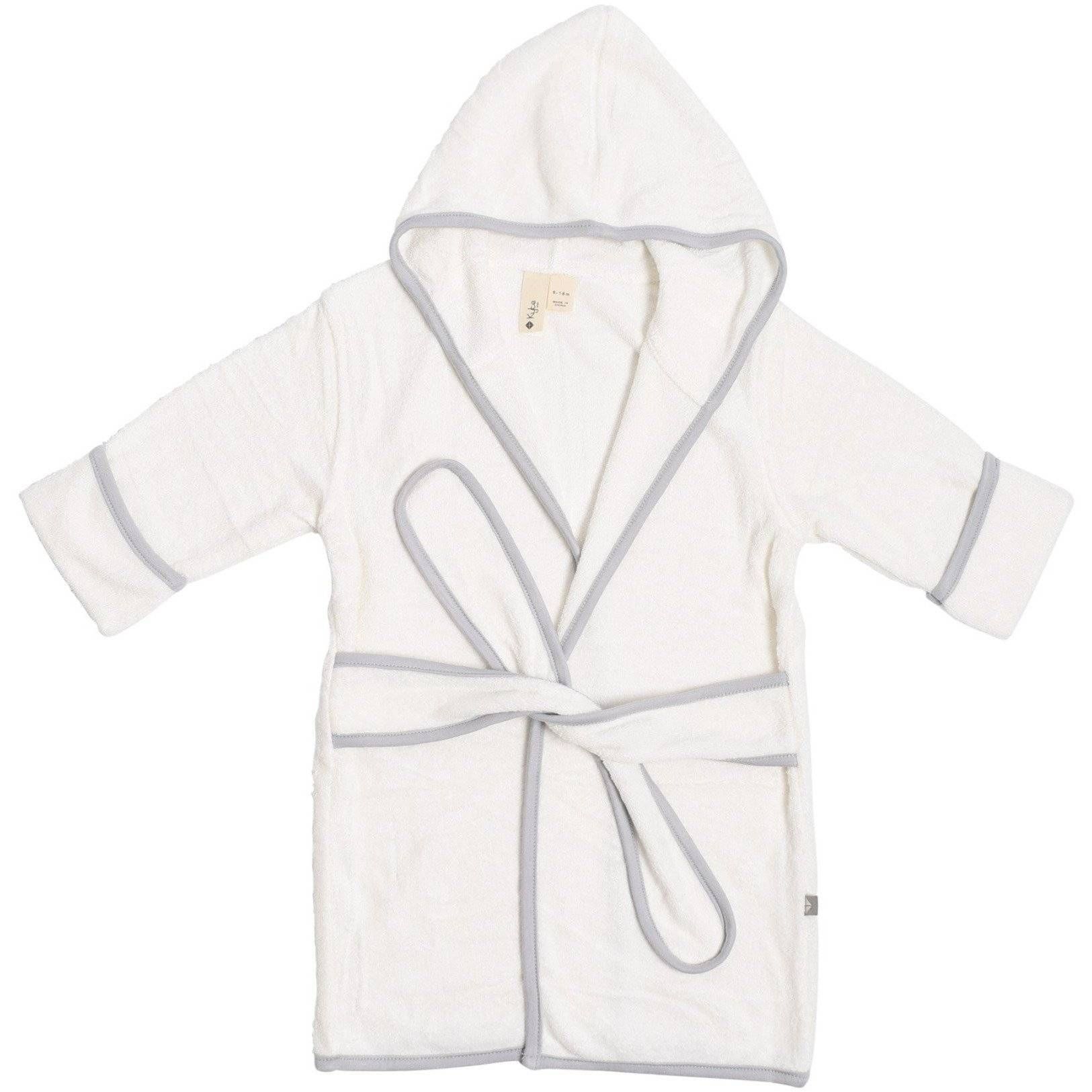 Toddler Bath Robe in Cloud with Storm Trim | Kyte BABY
