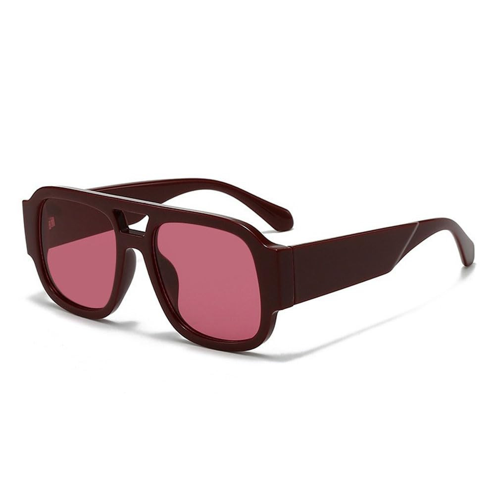 Double Bridge Rectangle Sunglasses Retro Classic Square Eyewear UV400 Protection Driving for Wome... | Amazon (US)