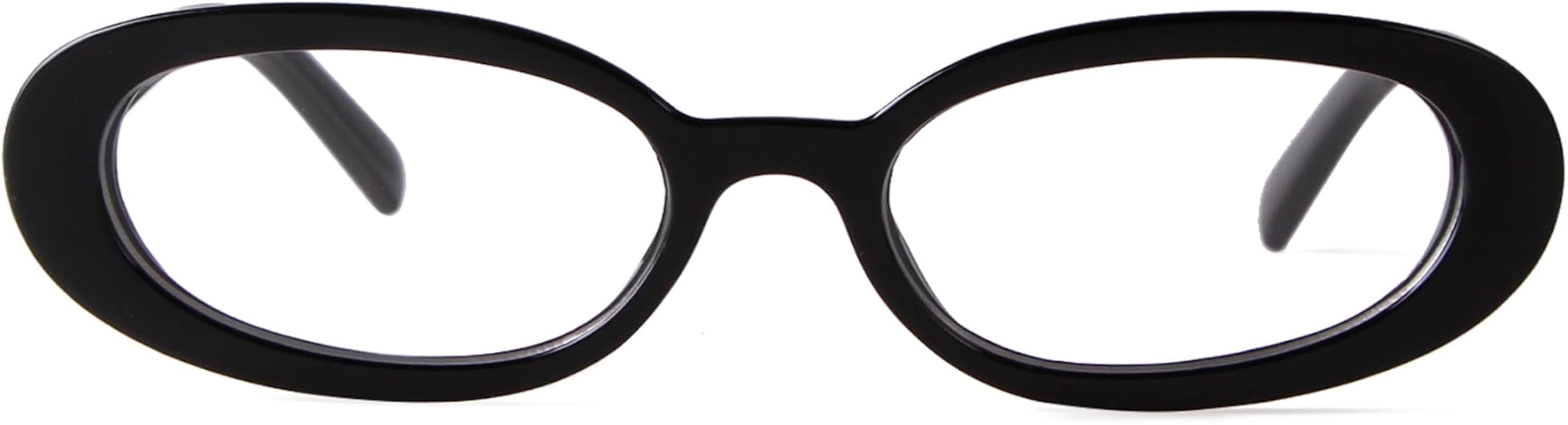 SDINM Retro 90s Oval Sunglasses for Women Vintage Small Narrow Tinted Black Tortoise Shell Glasse... | Amazon (US)