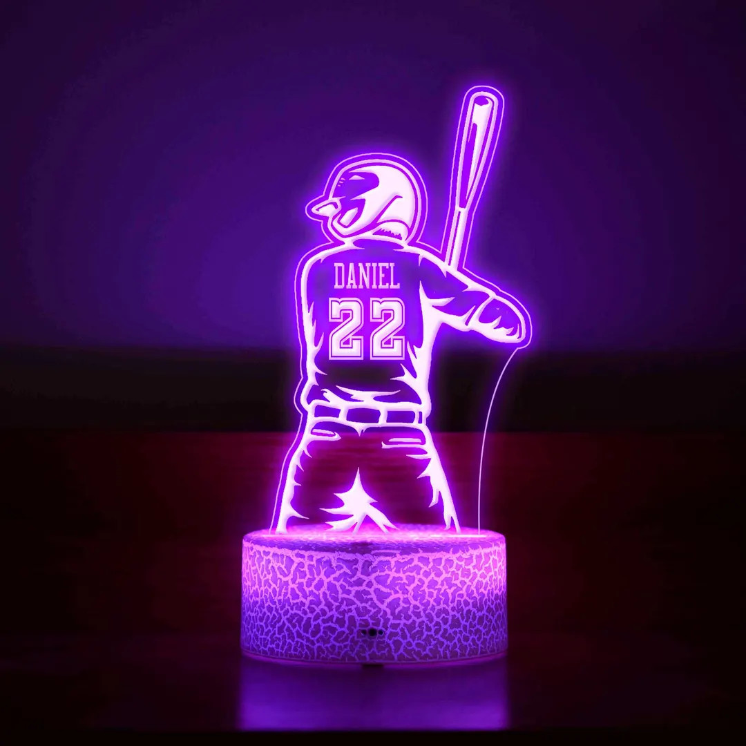 Personalized Baseball Player Night Light - Baseball Coach Gift - Gift for Boys - Children's Light... | Etsy (US)