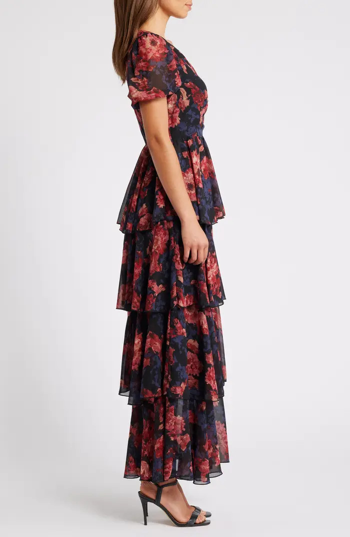 Floral Tiered Chiffon Dress | Nordstrom