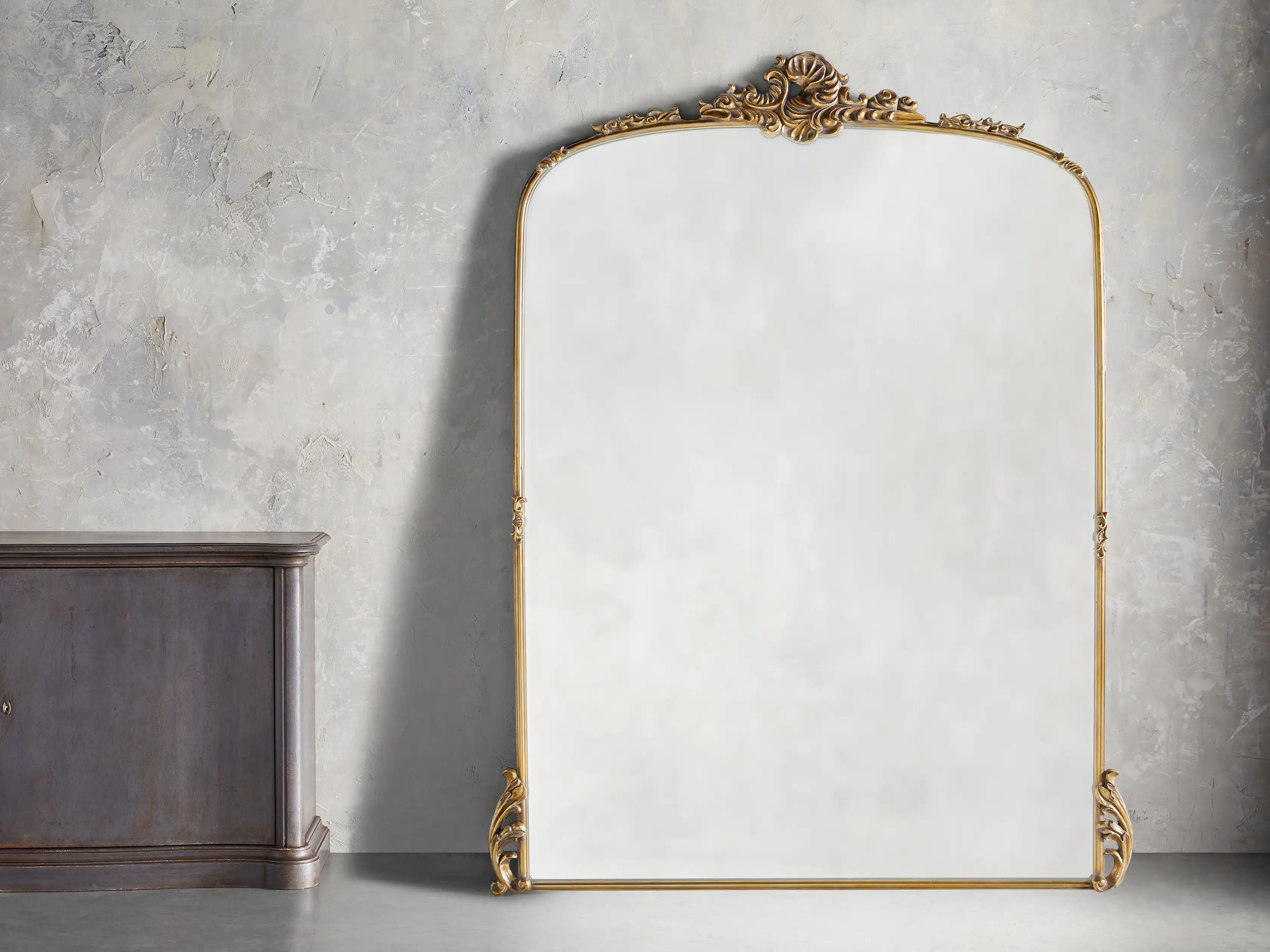 Amelie Grand Floor Mirror in Gold | Arhaus