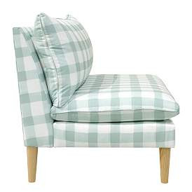 San Simeon Buffalo Square Mint Armless Loveseat | www.lampsplus.com | Lamps Plus