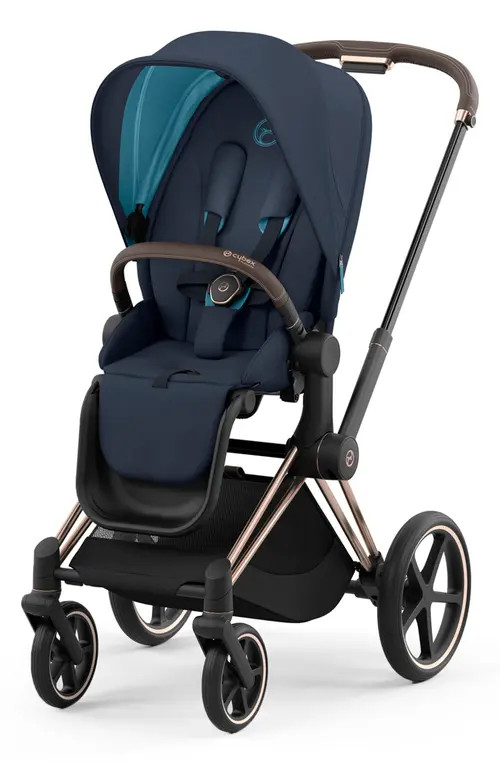 CYBEX Priam 4 Rose Gold Compact Stroller in Nautical Blue at Nordstrom | Nordstrom