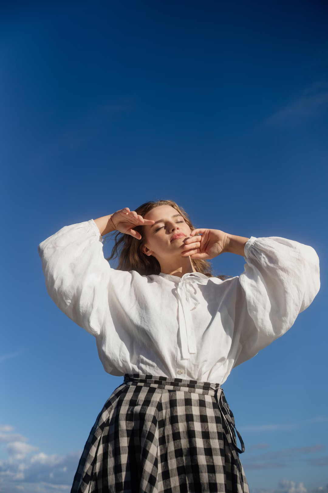 PUFF SLEEVE SHIRT | Linen Top, Long Sleeve Blouse, Mid Century Modern, Lantern Sleeve Shirt, Cott... | Etsy (US)