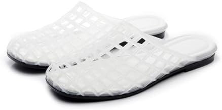 Women's Jelly Mesh Flat Slides Sandals Casual Comfortable Closed Round Toe Slip On Transparent Mu... | Amazon (US)