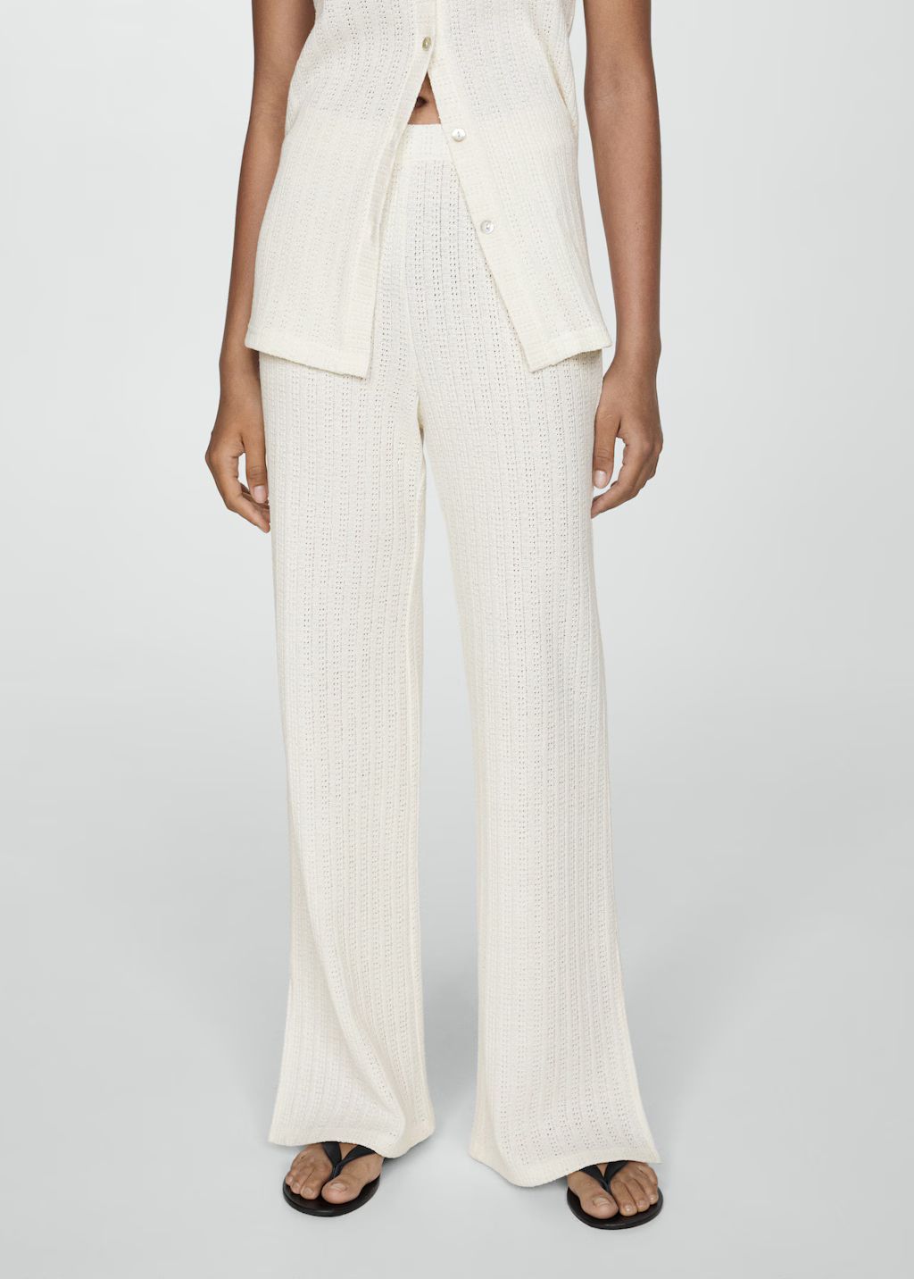 Straight crochet trousers - Woman | MANGO United Kingdom | MANGO (UK)