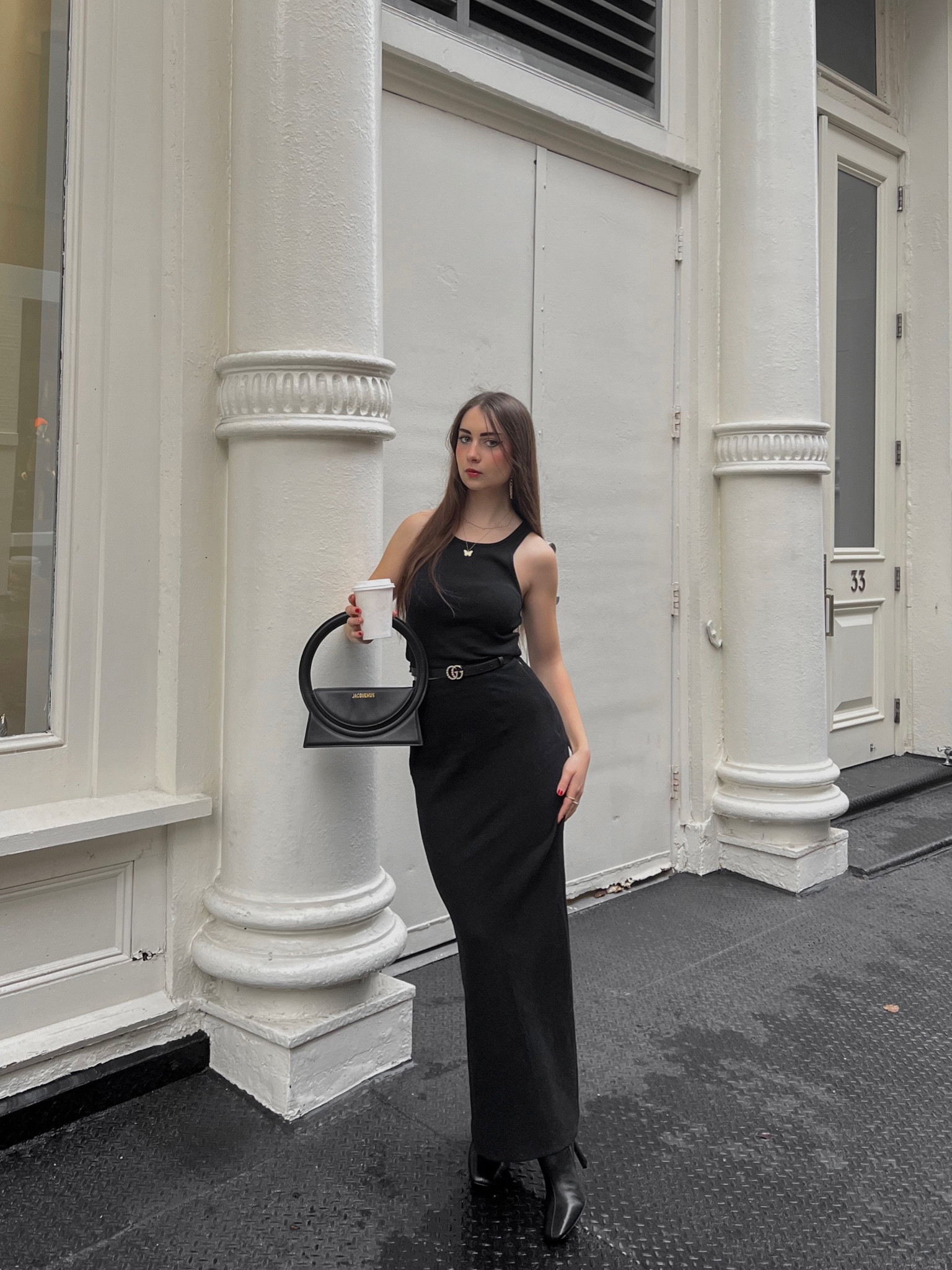 Classy outfit inspiration 
Street style inspo, street style look, black outfit, monochrome outfit, princess Polly outfit, maxi skirt, Gucci belt, jacquemus bag, effortlessly chic, parisian style, soho nyc, New York City, nyc street style, fall fashion 

#LTKworkwear #LTKCyberWeek #LTKstyletip