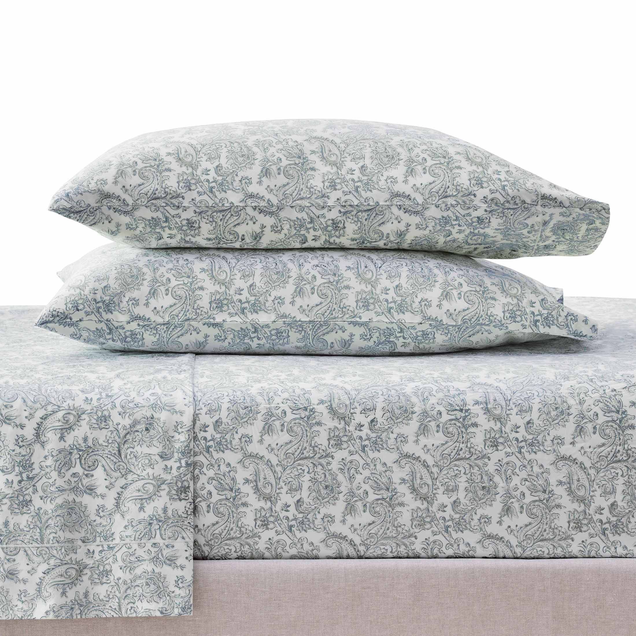 Better Homes & Gardens 400 Thread Count Performance Hygro Cotton Sheet Set, Paisley Taupe , Queen | Walmart (US)