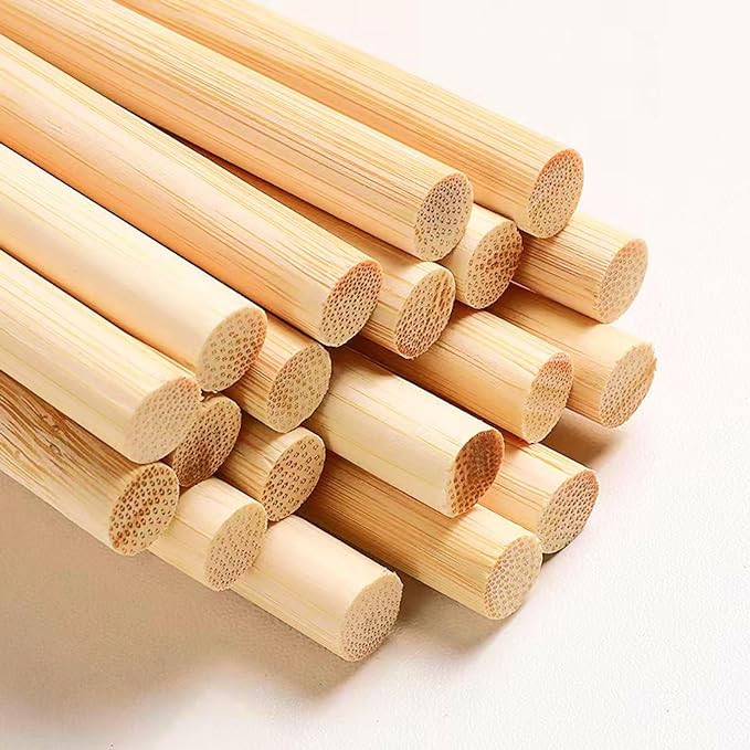 1/4 x 17.5 Inch 25 PCS Dowel Rods Wood Sticks Wooden Dowel Rods - Unfinished Bamboo Sticks - for ... | Amazon (US)