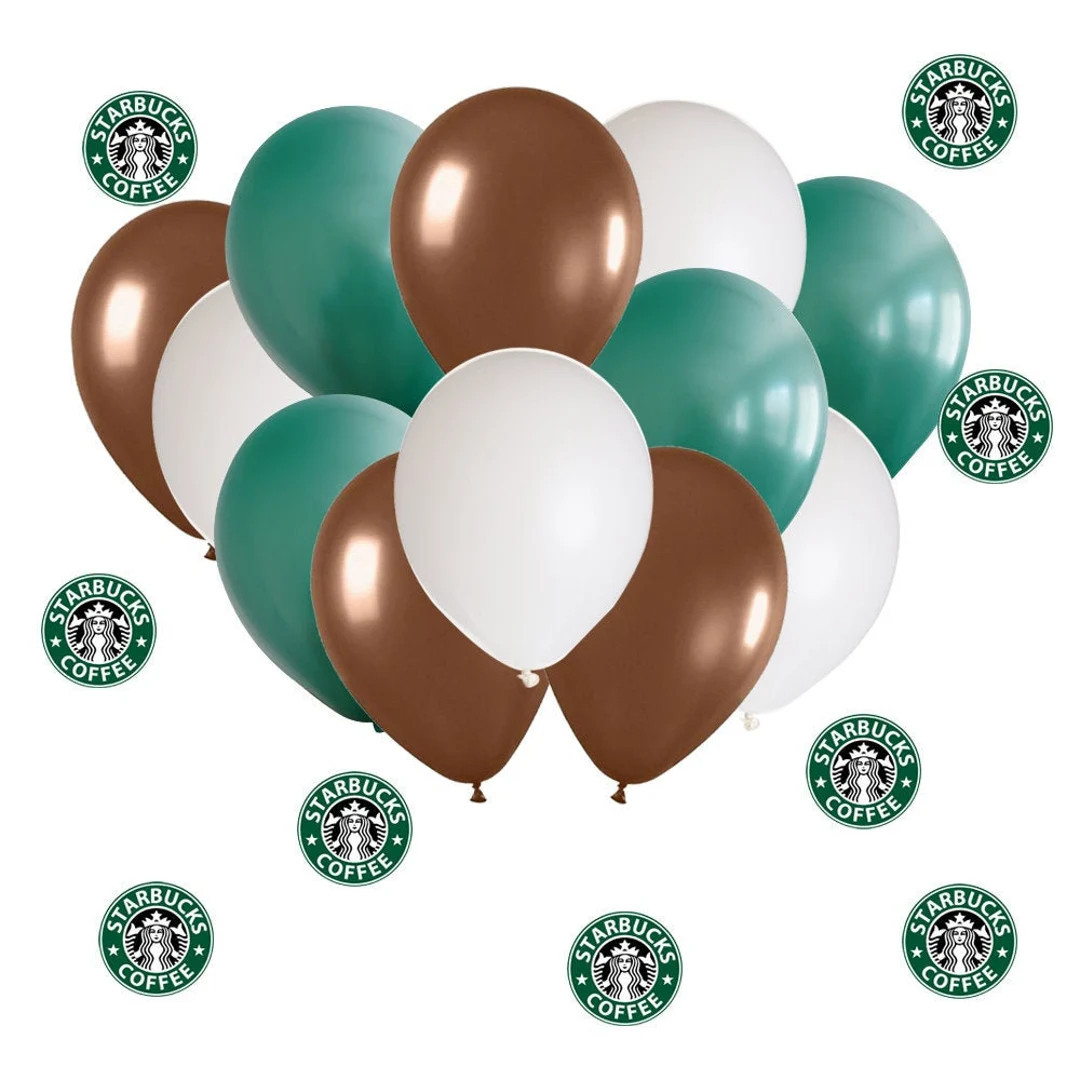 15 Count Starbuck Theme Balloons, Starbucks, Starbucks Balloons, Starbucks Stickers, Green Balloo... | Etsy (US)
