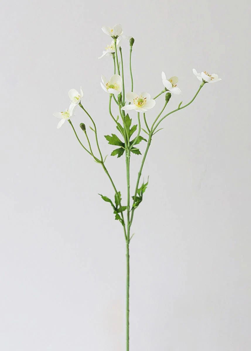 Cream White Buttercup Spray | Artificial Wildflowers at Afloral.com | Afloral