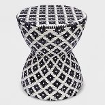 Wicker Hourglass End Table White/Black - Opalhouse™ | Target