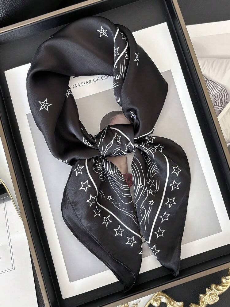 1pc 70x70cm Women Small Satin Square Print Wrap Handkerchief Bandana Neck Hair Skinny Tie Scarves... | SHEIN