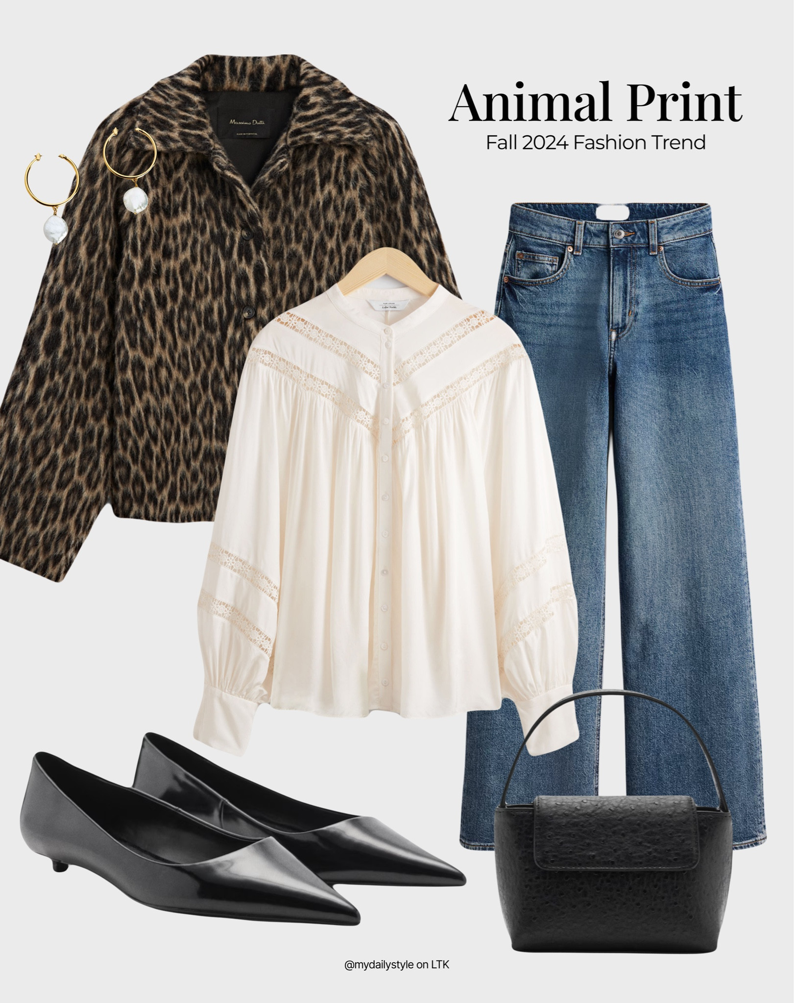There's nothing better than a classic animal print. Styling short leopard print coat with boho blouse, blue straight denim jeans, black kitten heels, & handbag.

Tags: animal print, leopard print, fashion trends 2024, fall style, pre-fall, autumn style, fall outfit, autumn outfit, fall fashion, autumn fashion, easy styling, simple everyday look, chic & basic outfit, Parisian look, casual outfit, capsule wardrobe, office look, brunch style, high street.

#LTKautumn #LTKshoes #LTKstyletip