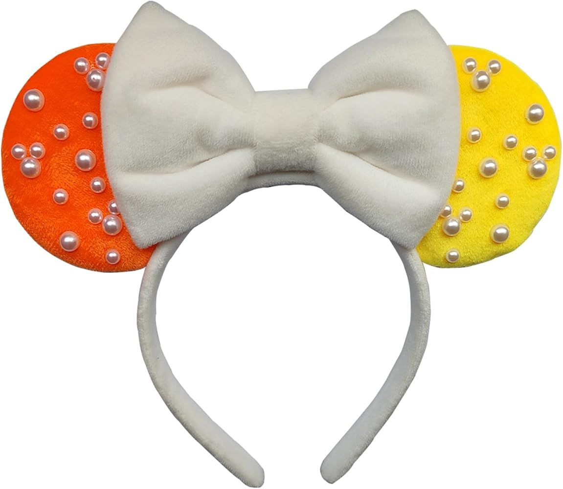 Mouse Ears Headbands Shiny Bows Minnie Ear Hair Band Princess Decoration Cosplay Costume Accessory for Women Girls | Amazon (US)