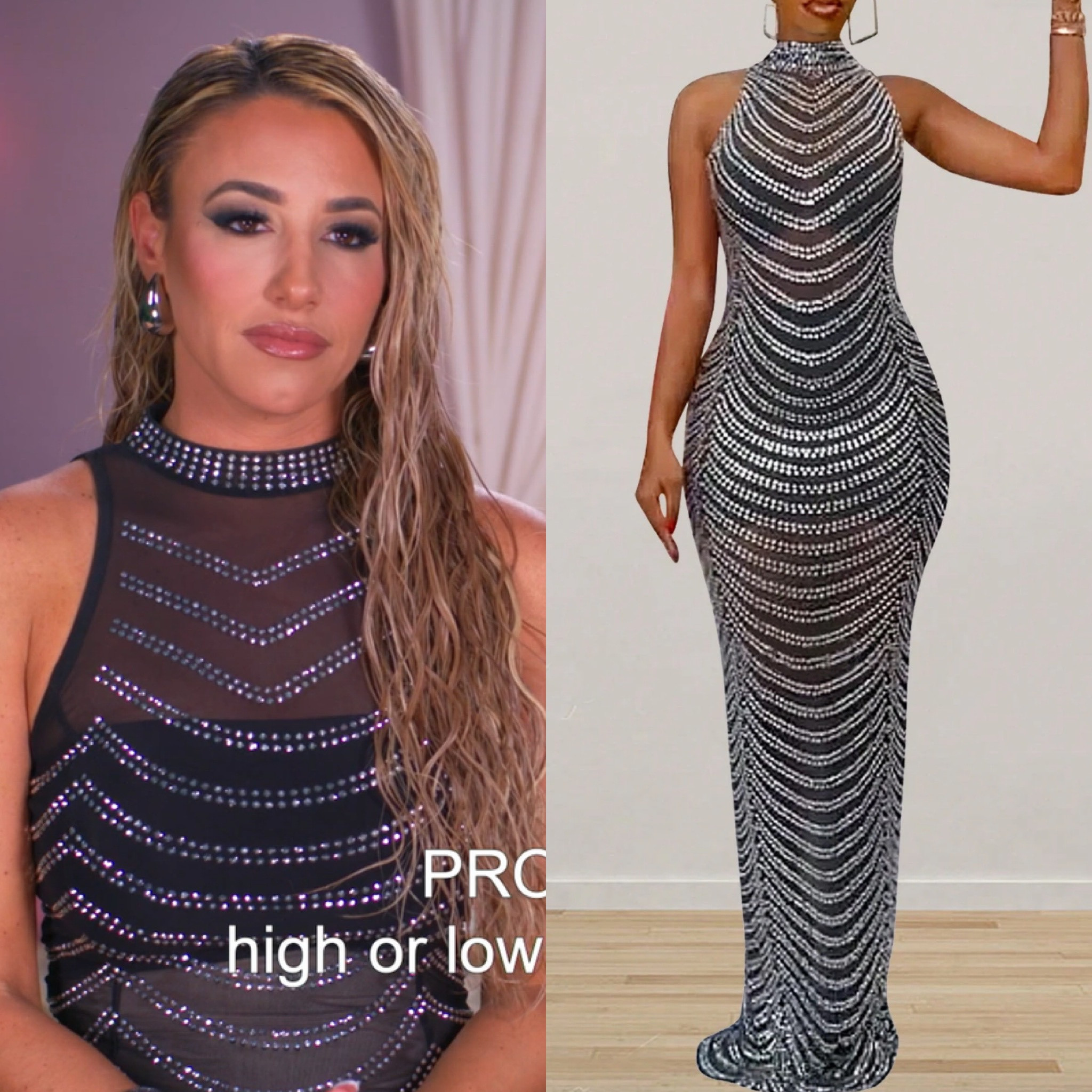 Danielle Cabral’s Black Sheer Embellished Confessional Look