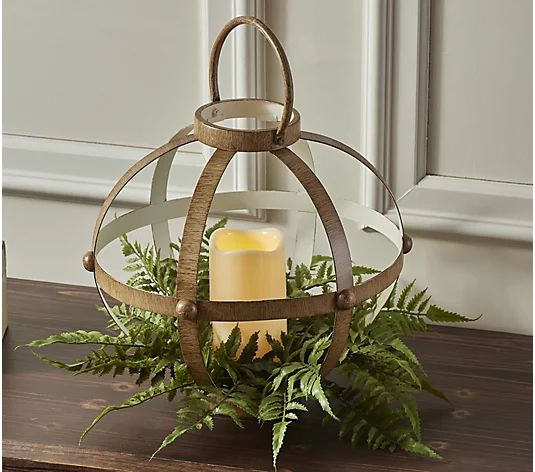 12" Indoor/Outdoor Lantern Sphere with Fern by Valerie - QVC.com | QVC