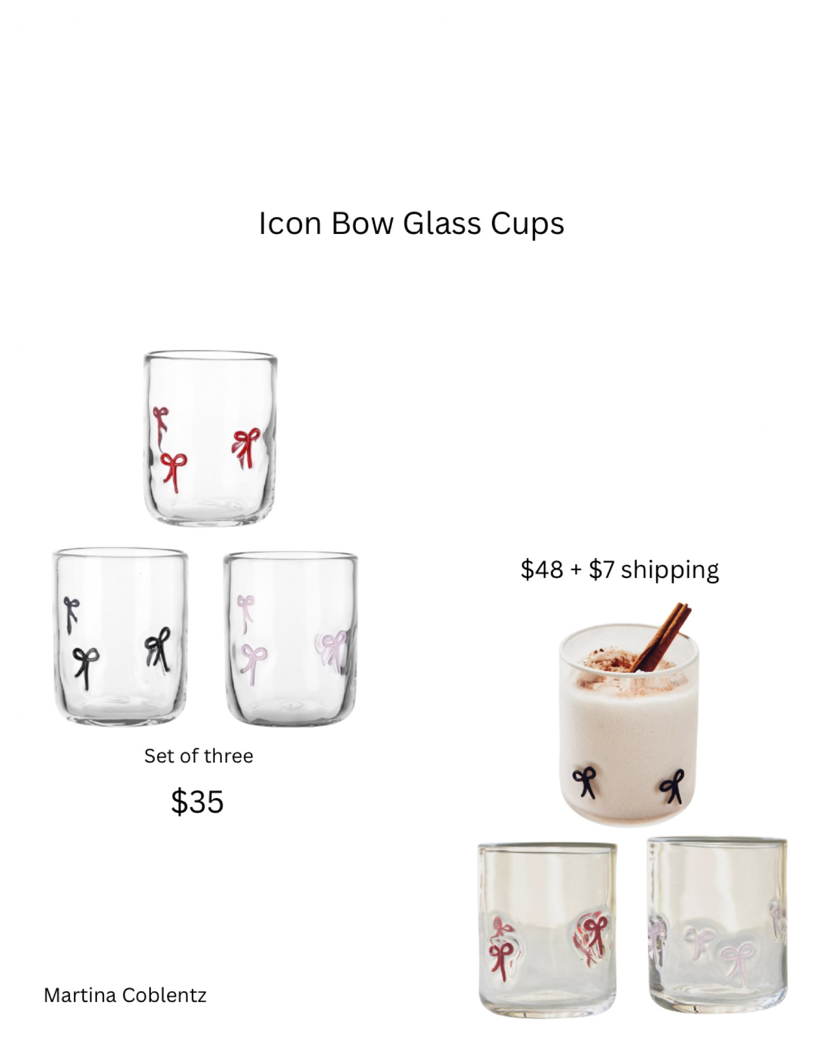 Icon glass cups 

•bow icon glass cups •bows •coquette 

#LTKFamily #LTKSeasonal #LTKHome