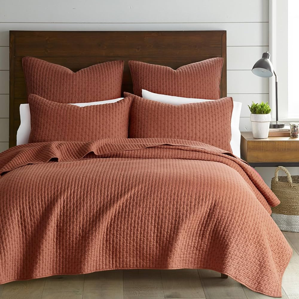 Levtex Home - Cross Stitch Adobe Quilt Set - King Quilt + Two King Pillow Shams - Cross Stitched ... | Amazon (US)